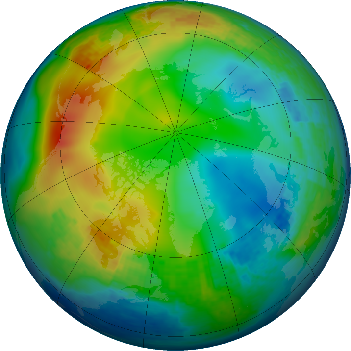 Arctic ozone map for 14 December 2001